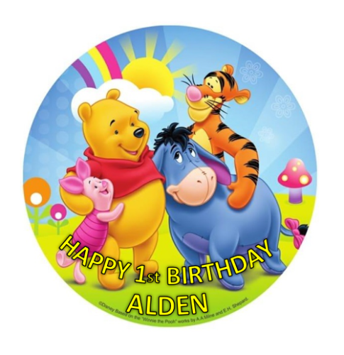 Winnie The Pooh Personalised Edible Cake Topper Decoration Images - Happy  Party